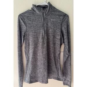 Nike Womens Element 1/2 Zip Long Sleeve Running Shirt Gray / Dri-fit / XS